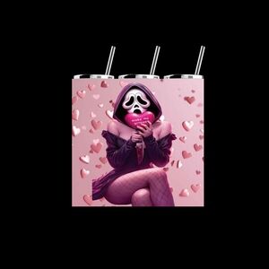 Pink Heart Ghostface girl Tumbler